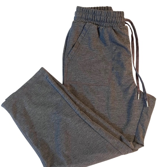 LEG3ND Women's Charcoal Gray Jogger Crop Sweatpants Drawstring Elastic Sz M - Picture 2 of 9